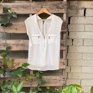 White blouse with zipper